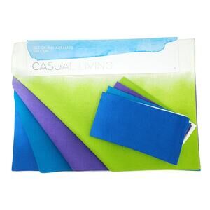 Casual Living Set of 4X Placemats and 4X Napkins Ombre Color 100% Cotton